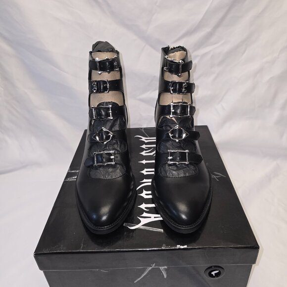 Disturbia Bridget Buckled Boots in Black, Women's Size 6, New in Box - Picture 1 of 11